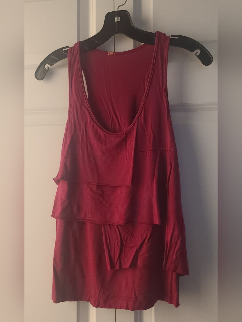 Sleeveless Tiered Ruffle Tank - Deep Berry
